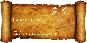 Petry István névjegykártya